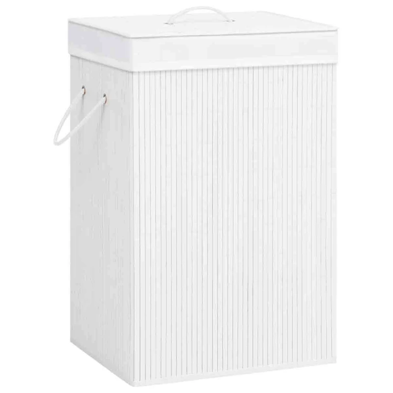 Image of VIDAXL Bamboo Laundry Basket White 72 l Vidaxl 8720286010648