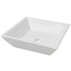 Image of VidaXL Ceramic Basin Square - White