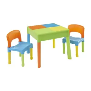 Image of Liberty House Toys Kids 5-in-1 Plastic Play Table and Chairs Set - Multicolour
