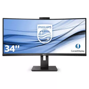 Image of Philips 34" 346P1CRH QHD HDR Ultra Wide Curved LED Monitor