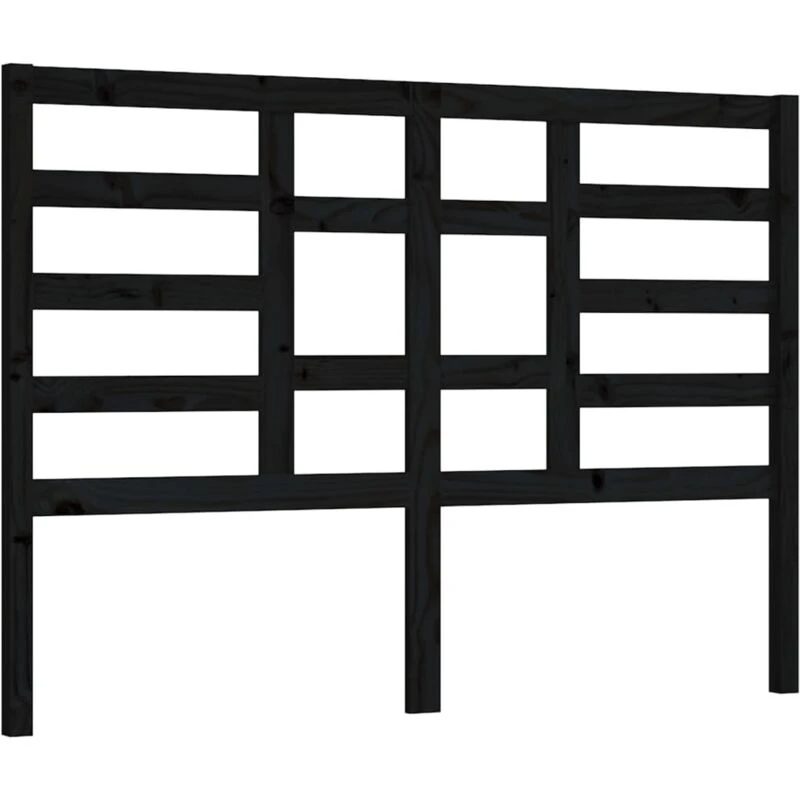 Image of Vidaxl Bed Headboard Black 156X4X104cm Solid Wood Pine, Black 818149