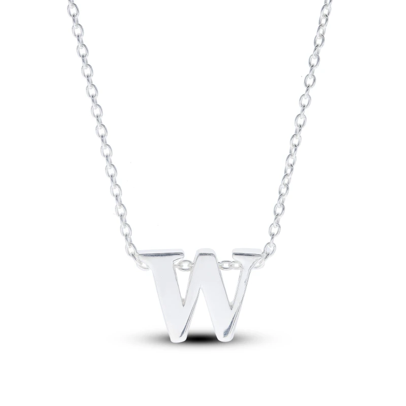 Image of Be You Sterling Silver lowercase Initial Necklace Silver female W