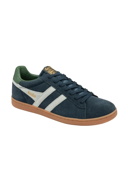 Image of Gola Classics Mens 'Equipe Suede II' Suede Lace-Up Trainers in Navy Size: 8 Navy Male 8