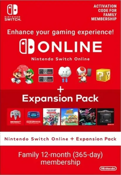 Image of Online 12 Month + ExpPack Family Nintendo E-Shop Nintendo Switch