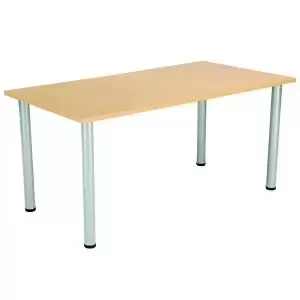 Image of Jemini Rectangular Meeting Table 1600x800x730mm Nova OakSilver