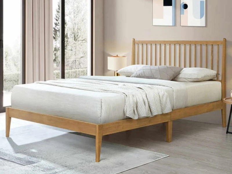 Image of Flintshire Padeswood Oak Wooden Bed Frame - 3ft Single