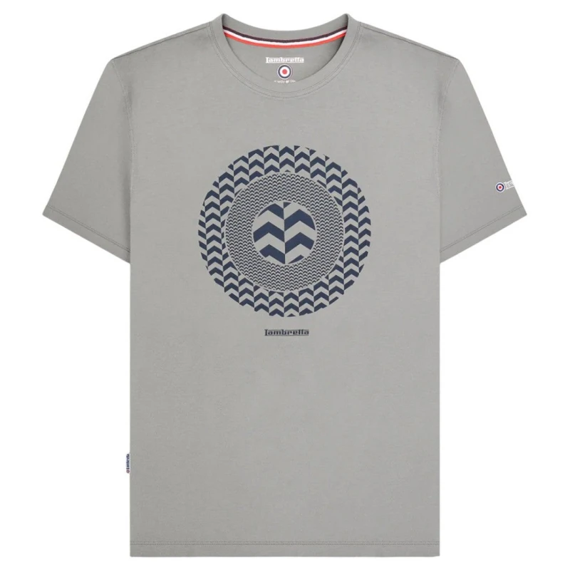 Image of Lambretta Lambretta Men Chevron Target Big & Tall T-Shirt in Light Grey Size: 3X-Large Light Grey XXXL Male 5063703649551