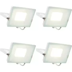 Image of 4 PACK Outdoor Waterproof LED Floodlight - 50W Cool White LED - Matt White