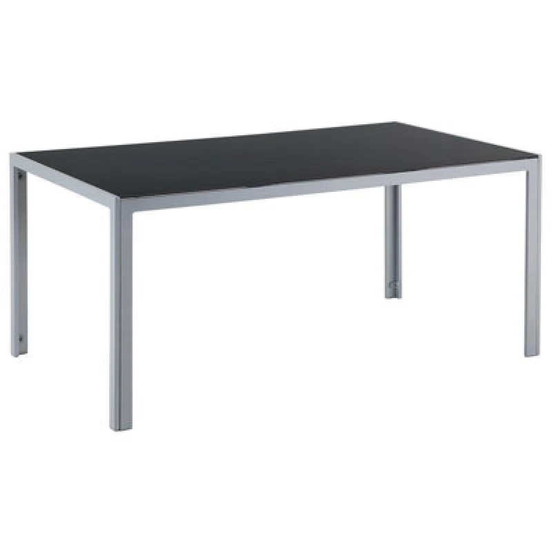 Image of Beliani Garden Dining Table Catania 160 Cm 91cm Glass Black
