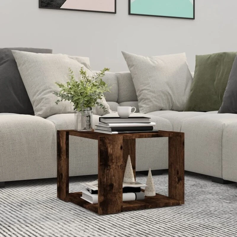 Image of VIDAXL Coffee Table Smoked Oak 40x40x30cm Engineered Wood vidaXL 8720286932308