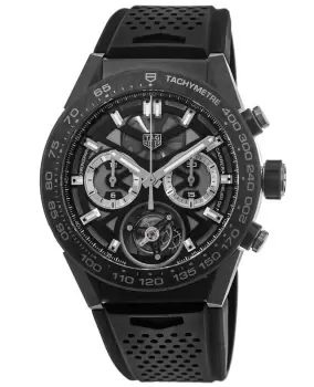 Image of Tag Heuer Carrera Tourbillon Black Titanium Mens Watch CAR5A8W.FT6071 CAR5A8W.FT6071