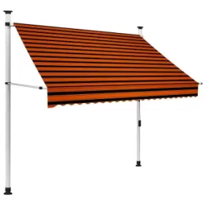 Image of Vidaxl Manual Retractable Awning 200cm Orange And Brown