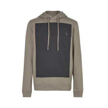 Image of AllSaints Lobke Pullover Hoody - FLINT GRY/WSHD BLK