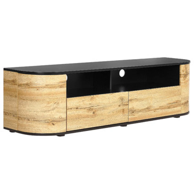 Image of Beliani Rustic TV Stand Jerome Brown/ Black