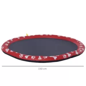 Image of Pawhut 150cm Splash Pad Sprinkler For Pets - Red