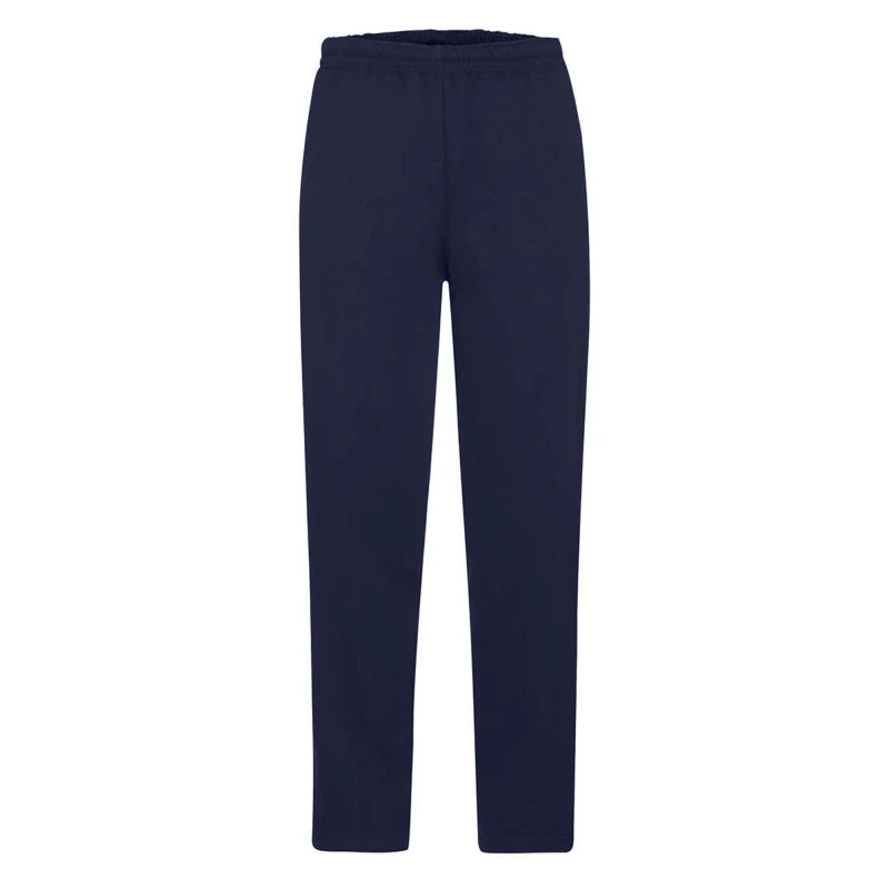 Image of Fruit Of The Loom Fruit of the Loom Men Open Hem Jogging Bottoms in Mid Navy Size: Medium Mid Navy M Male 5063470847020