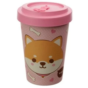Image of Shiba Inu Dog Reusable Screw Top Bamboo Composite Travel Mug