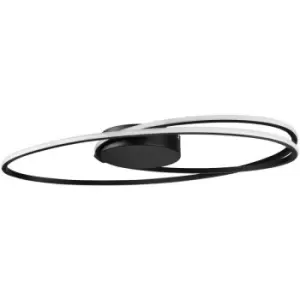 Image of Charlesbourg Integrated LED Semi Flush Light Matt Black Aluminium LED 28W 1950Lm 3000K - Merano