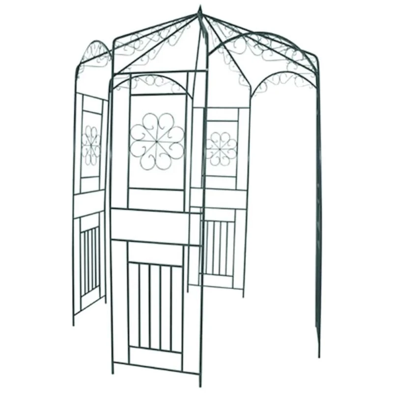 Image of vidaXL Rose Arch 250cm Metal Garden Arbour Plant Climbing Support Pergola