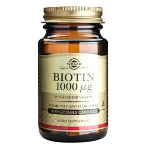 Image of Solgar Biotin 1000 amp181g Vegetable Capsules 50 Capsules