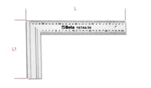 Image of Beta Tools 1674A Carpenter's Square Double Metric Scale 400mm 016740140