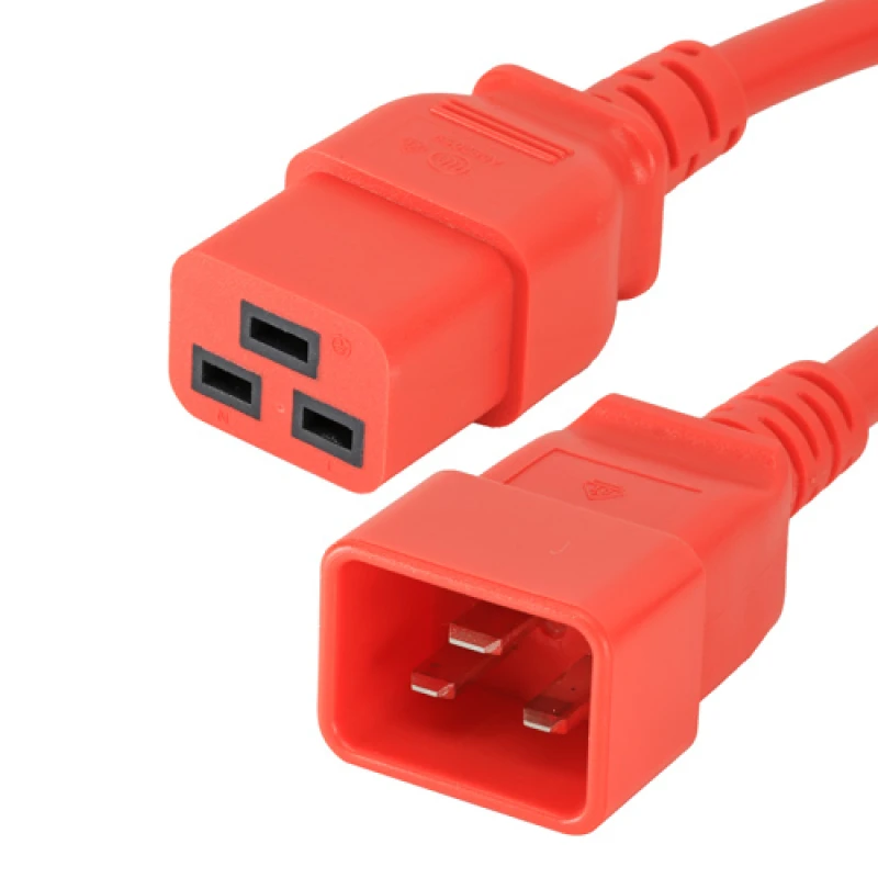 Image of Cablenet 0.5m IEC C20 - IEC C19 Red PVC 1.5mm Power Leads
