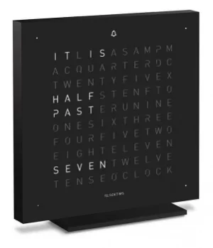 Image of QLOCKTWO Touch Deep Black Table Clock 13.5cm