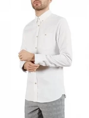 Image of Ted Baker Piktur Oxford Shirt, White, Size 7, Men