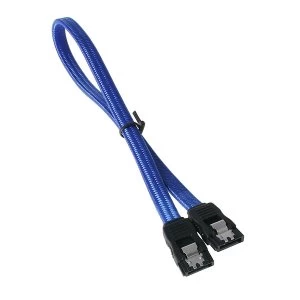 Image of BitFenix SATA Cable 30cm - sleeved blue/black