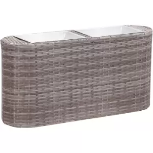 Image of Garden Raised Bed 80x25x40cm Poly Rattan Grey Vidaxl Grey