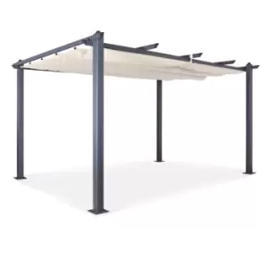 Image of Oseasons Acorn Aluminium 4M Rectangular Pergola Gazebo In Creamy White