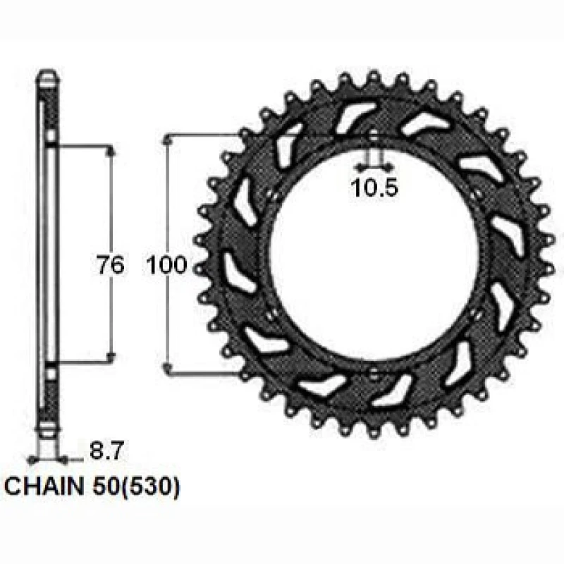 Image of SUNSTAR 1-5226-39 Chain Sprocket Steel Chain Sprocket (5479)