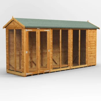 Image of 14x4 Power Apex Summerhouse - Brown