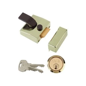 Image of Yale Locks 85 Deadlocking Nightlatch 40mm Backset Chrome Finish Box
