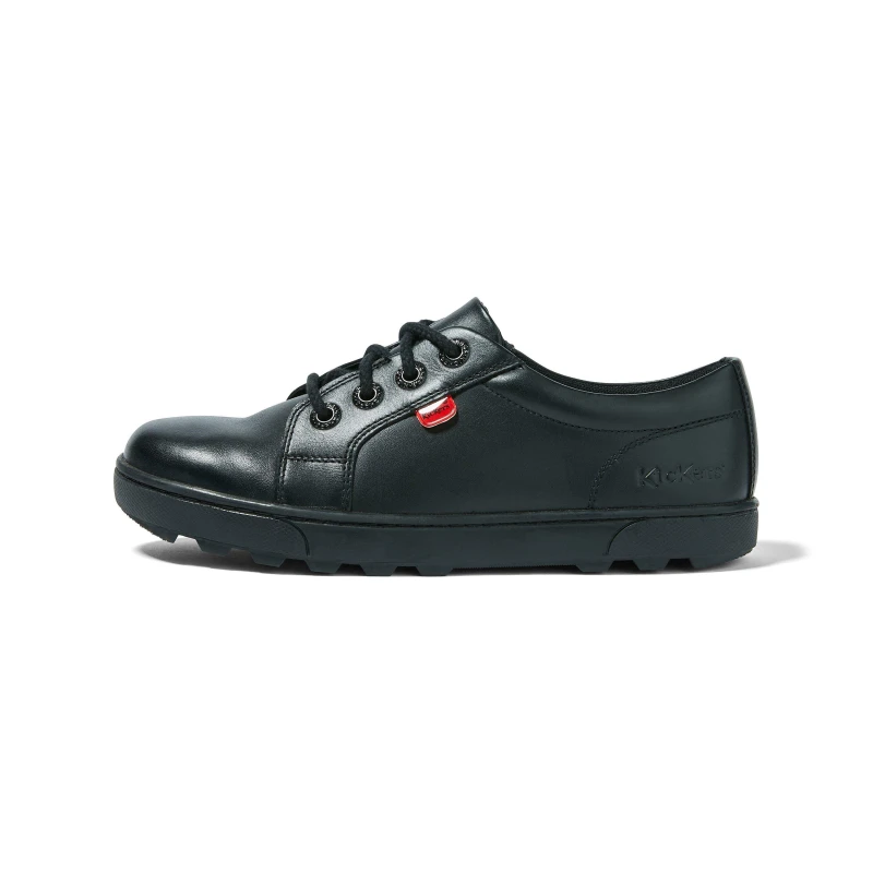 Image of Kickers Disley Lace Up Kids Shoes - Black 3