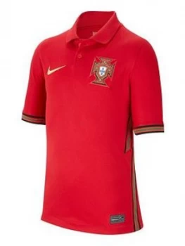 Image of Nike Youth Portugal Home 2020 Short Sleeved Stadium Shirt - Red