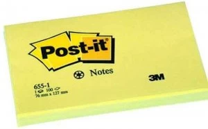 Image of Post-it Notes 76x127mm Canary Yellow - (pk12)