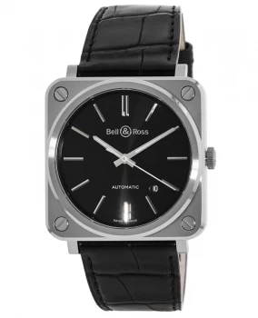 Image of Bell & Ross BR S-92 Black Steel Mens Watch BRS92-BLC-ST/SCR BRS92-BLC-ST/SCR