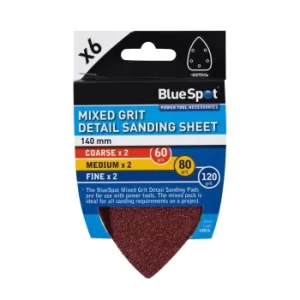 Image of 6 Pack 140MM Mixed Grit Detail Sanding Sheets
