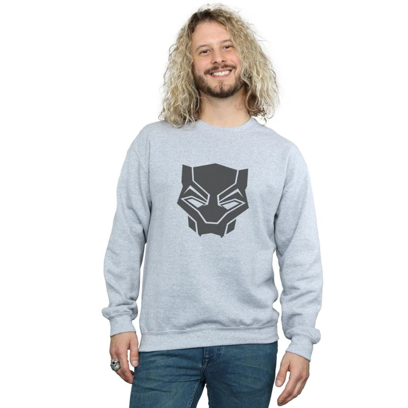 Image of Marvel Marvel Men Black Panther Black On Black Sweatshirt in Grey Size: Small Grey S Male 5057736565254