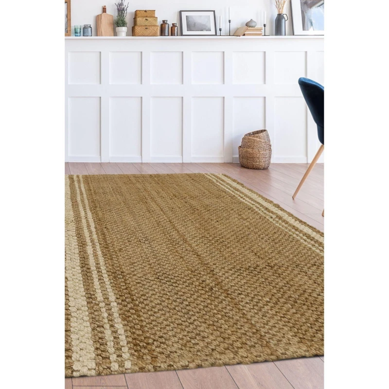Image of Homemaker Jute Stripe Rug Natural Natural unisex 100x150cm