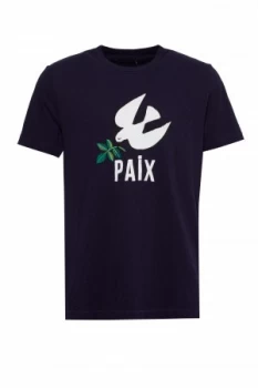 Image of Mens French Connection Paix T Shirt Blue