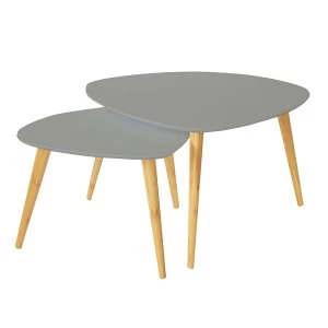 Image of Charles Bentley Retro Nesting Side Tables - Set of 2 Grey