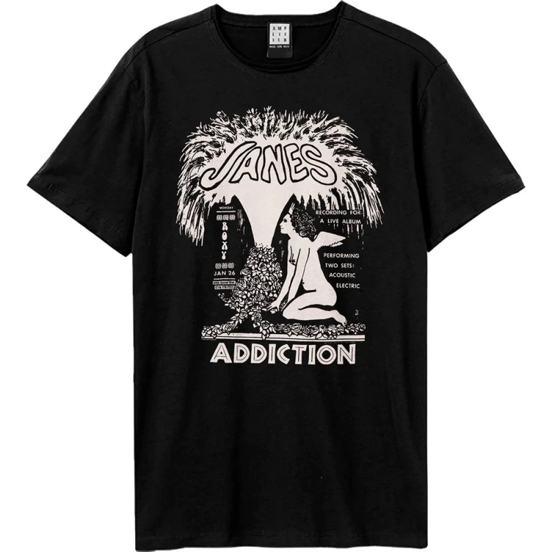Image of Amplified Mens Angel Fountain Jane's Addiction T-Shirt in Black Size: XS Black Male XS