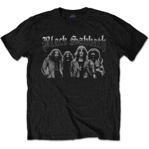 Image of Black Sabbath - Greyscale Group Unisex Medium T-Shirt - Black