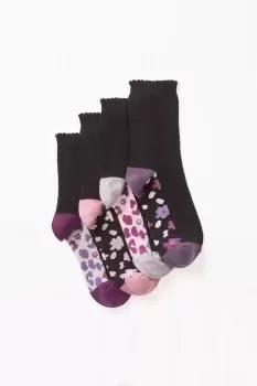 Image of 4 Pack Comfort Top Scalloped Socks