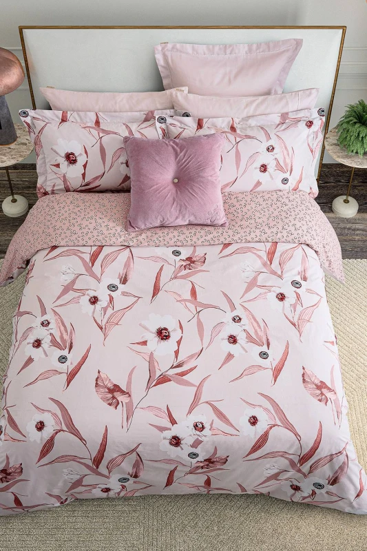 Image of Ted Baker 'Cabana' Cotton Duvet Cover Set in Pink Size: Double Pink Unisex Double