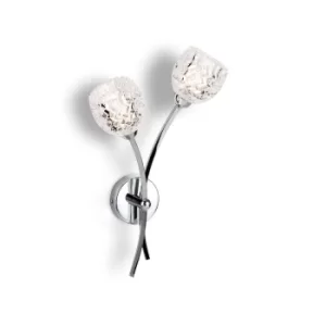 Image of Maple 2 Light Indoor Wall Light Chrome, Moulded Clear Glass, G9