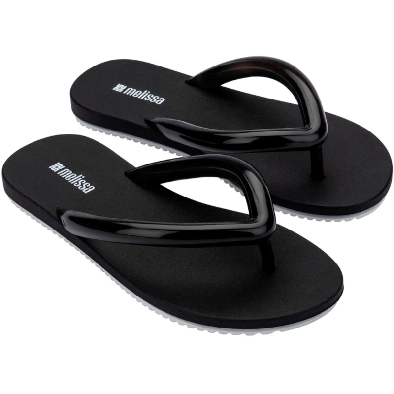 Image of Melissa Womens Airflow Flip Flops Black White female 3 (36)