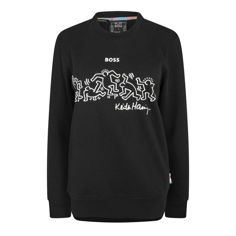 Image of Boss Womens W Haring Crew Sweatshirt Black female 4 (XXS)